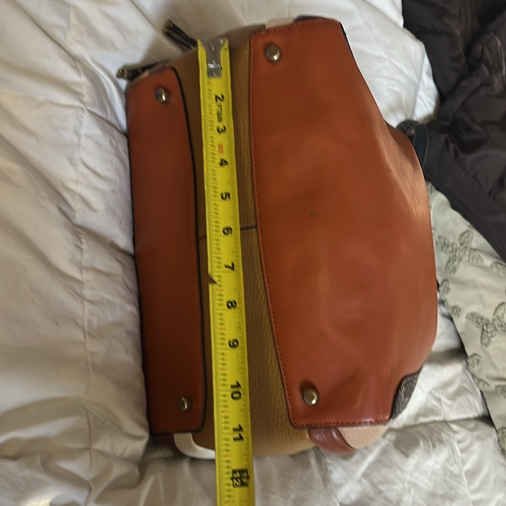 Coach Brown and Tan Shoulder Bag with Leather Straps - Picture 10 of 13